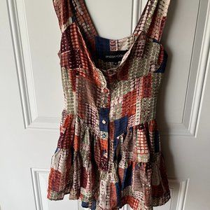 Vanessa Mooney Elisabeth Dress Snakeskin Silk Romper Size Medium